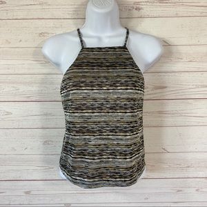 Bar III Sexy Halter Neck Dusty Olive Crop Tank Top